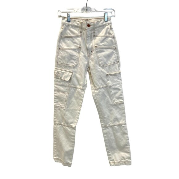 SLVRLAKE Savior High-Rise Cargo Jeans in White - Size 24 - Picture 3 of 9